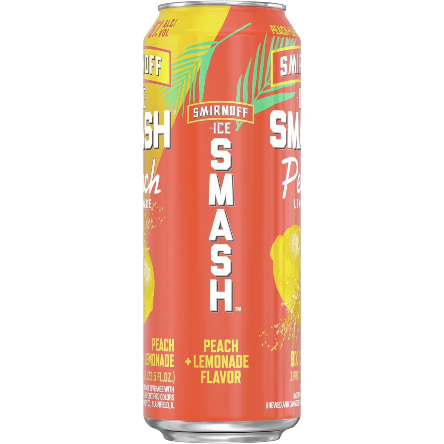 Smirnoff Ice Smash Peach Lemonade, 23.5oz Single Can, 8% ABV