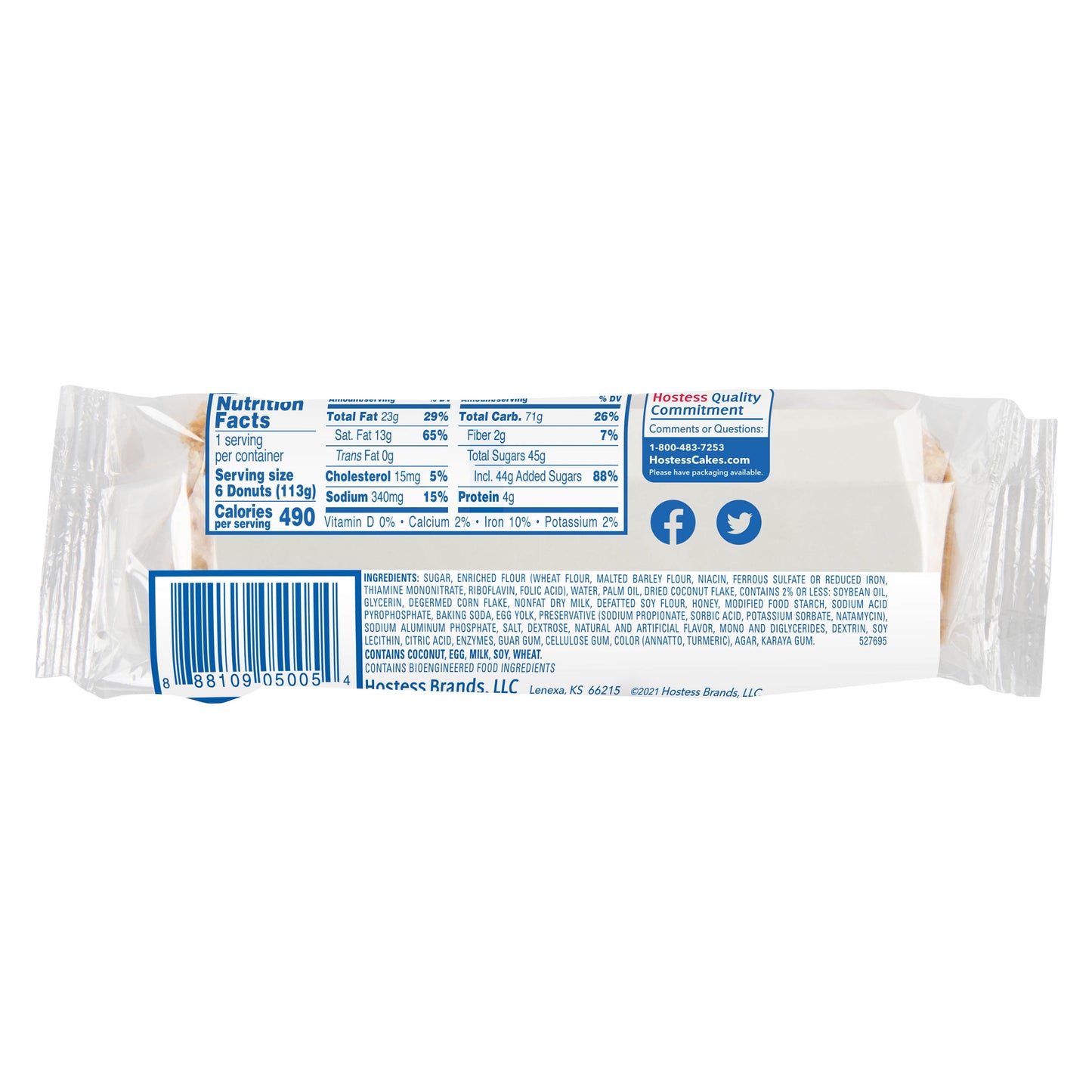 Hostess Crunch Donettes Donuts, Single Serve, 6 Count, 4 oz