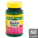 Spring Valley Fast-Dissolve Biotin Dietary Supplement, 10,000 mcg, 60 Count