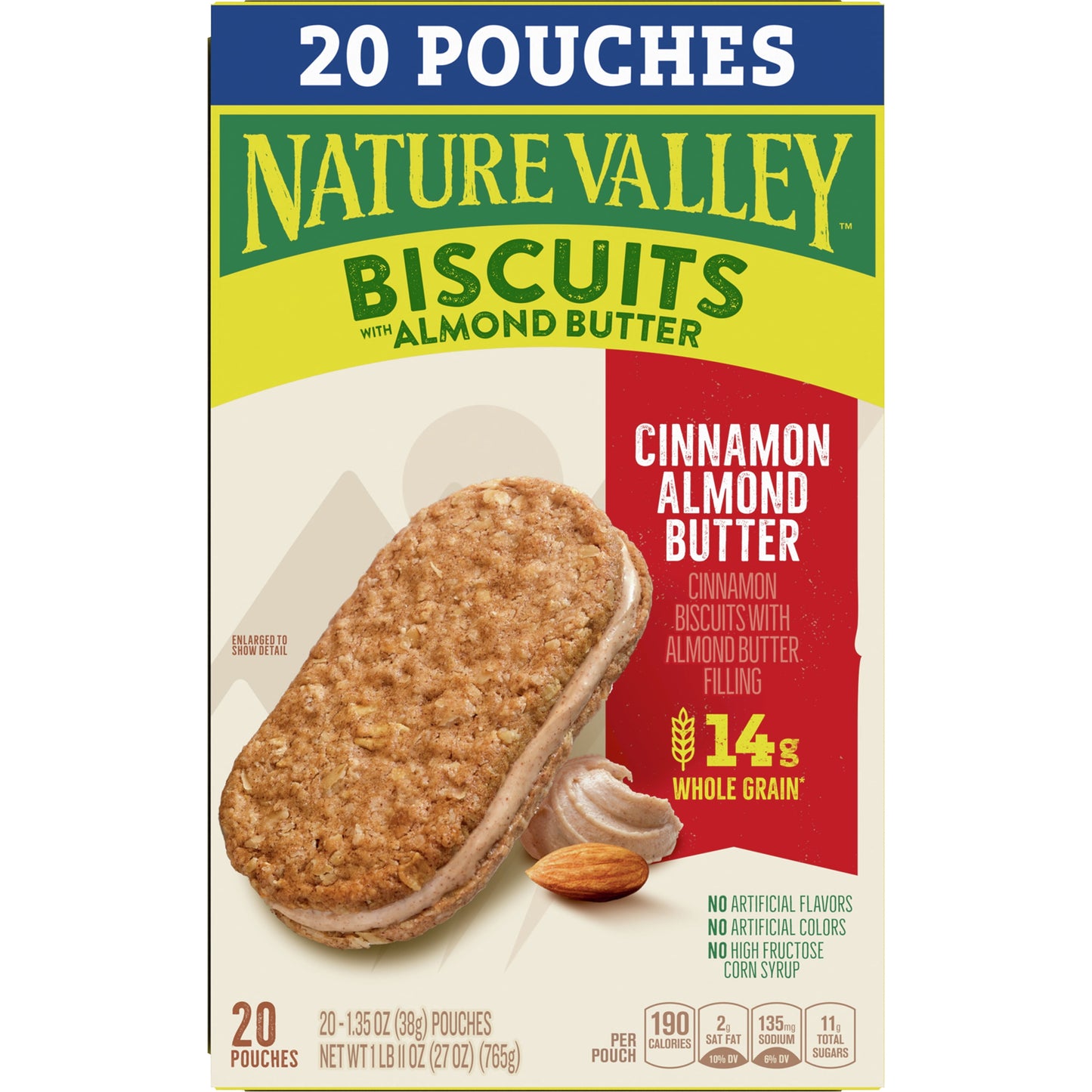 Nature Valley Cinnamon Biscuits with Almond Butter Filling, 20 Count, 27 OZ