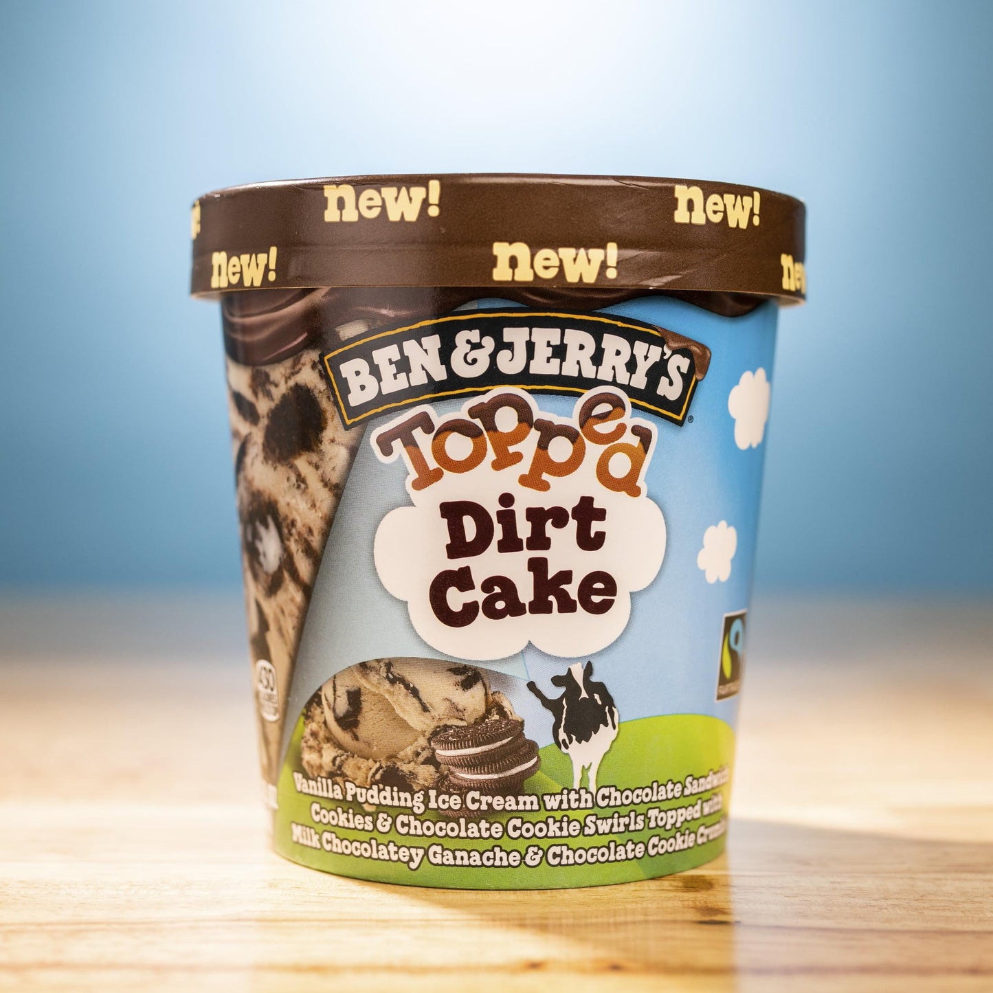 Ben & Jerry's top Dirt Cake Ice Cream, 15.2 oz