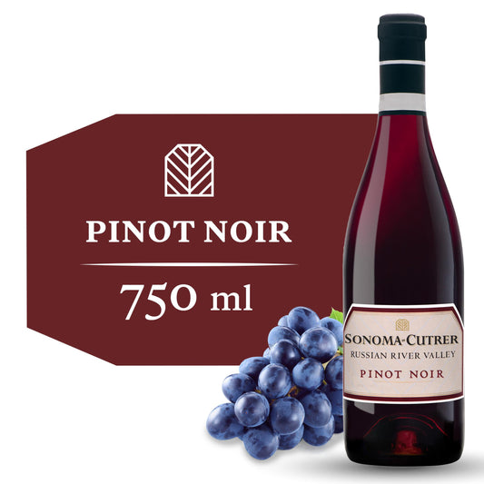 Sonoma-Cutrer Russian River Valley Pinot Noir Dry Red Wine 2019, 750 mL Bottle, 27.8 Proof