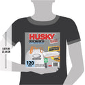 Husky Tall Kitchen White Trash Bags, 13 Gallon, 120 Bags (Expandable Drawstring, 20% PCR)