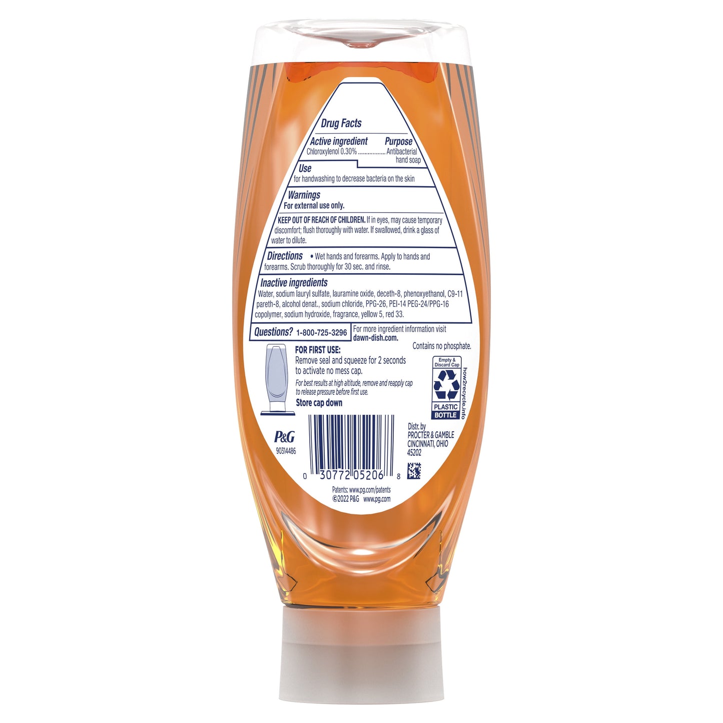 Dawn Antibacterial EZ-Squeeze Liquid Dish Soap, Orange 22 fl oz