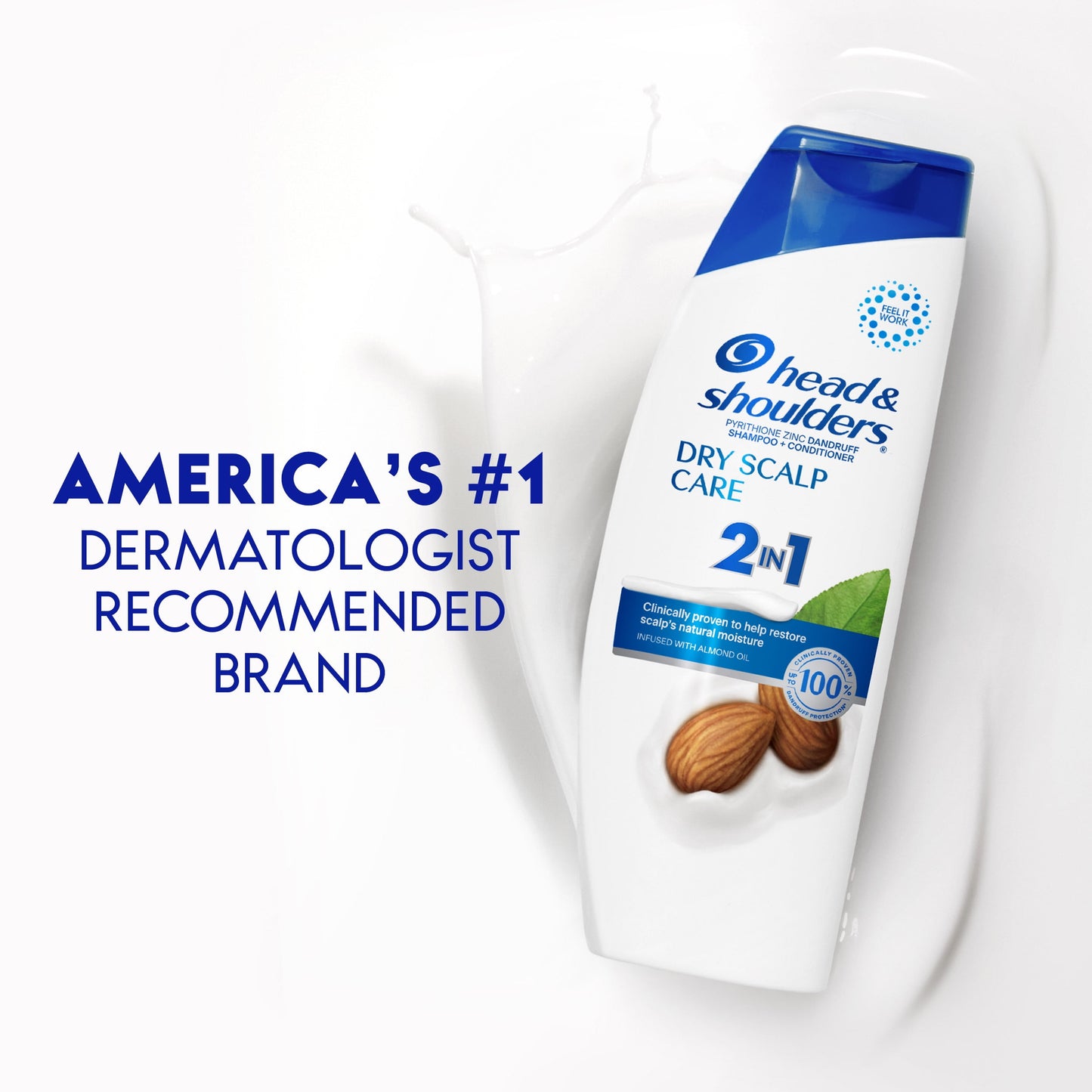 Head & Shoulders 2 in 1 Dandruff Shampoo and Conditioner, Dry Scalp Care 20.7 fl oz