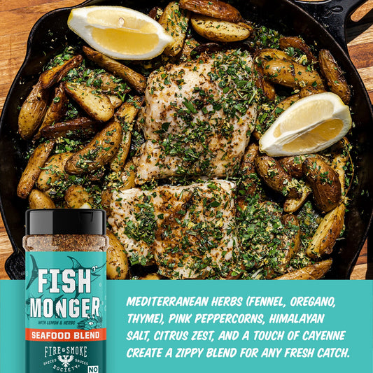 Fire & Smoke Society Fish Monger Seafood Seasoning, 9.5 oz