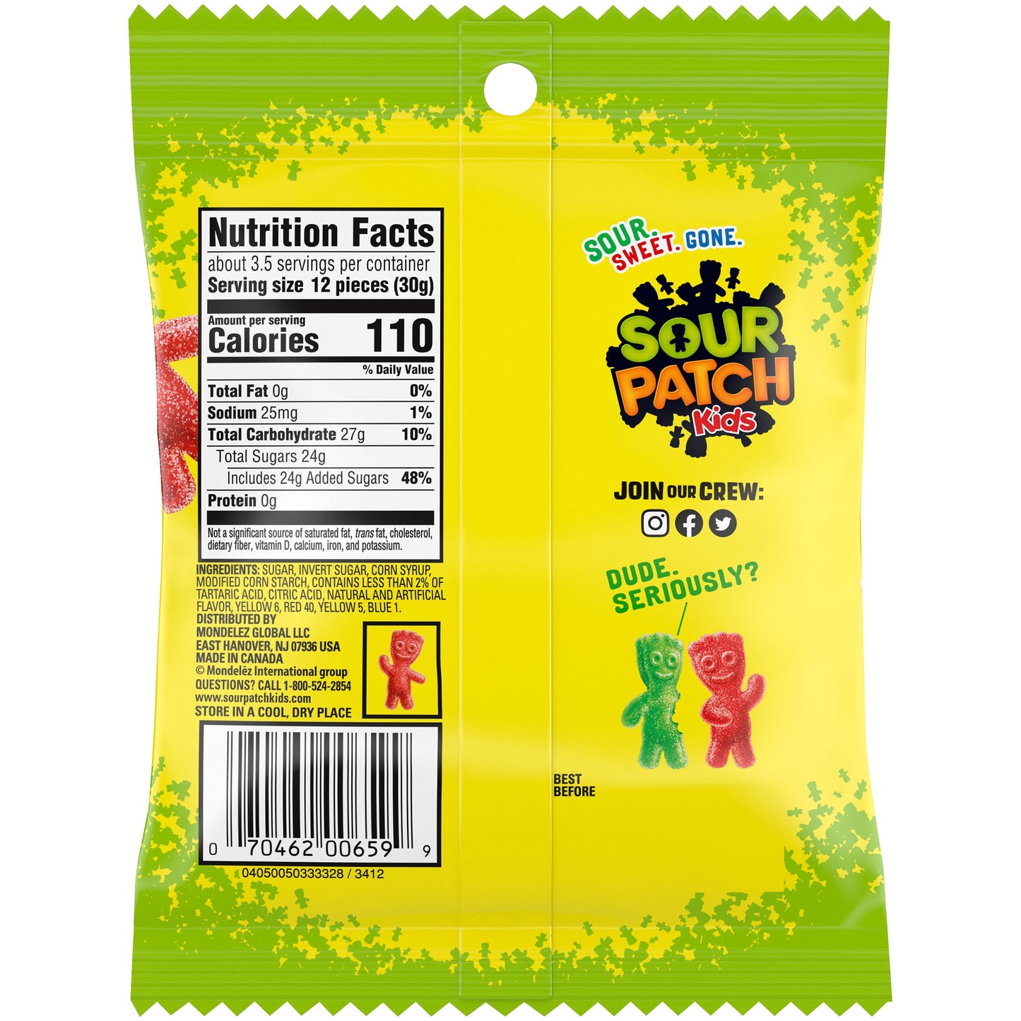 SOUR PATCH KIDS Soft & Chewy Candy, 3.6 oz