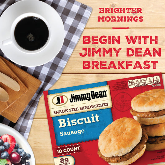 Jimmy Dean Sausage Biscuit Snack Size Sandwiches, 17 oz, 10 Ct (Frozen)