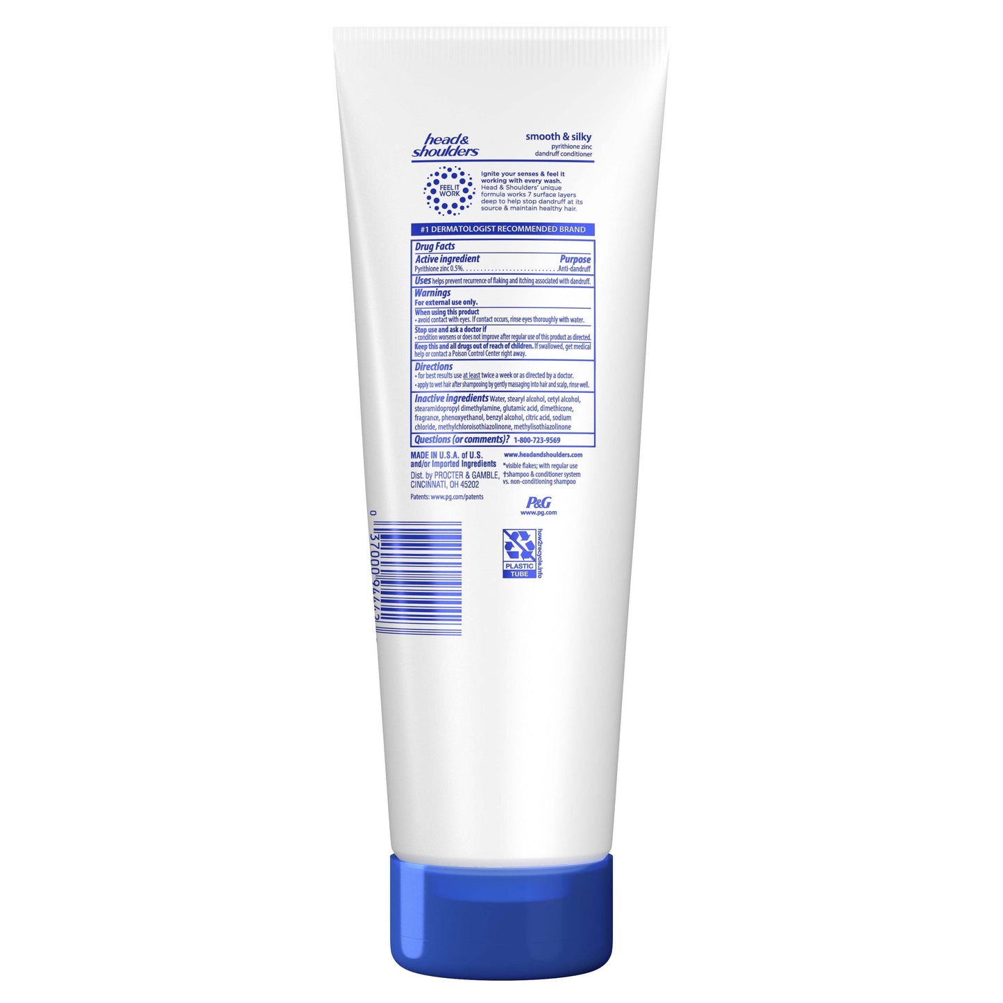 Head and Shoulders Dandruff Conditioner, Smooth and Silky, 10.6 fl oz