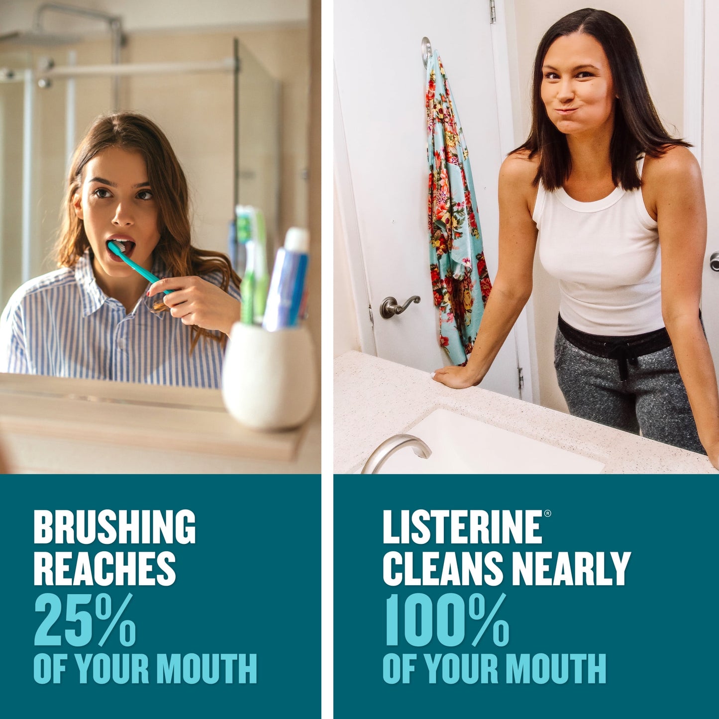 Listerine Ultraclean Antiseptic Mouthwash, Oral Care for Gingivitis, Cool Mint, 500 mL