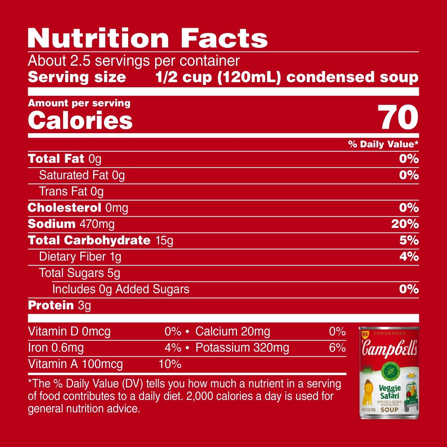 Campbell's Condensed Shaped Pasta and Vegetable Soup, Veggie Safari, 10.5 oz Can