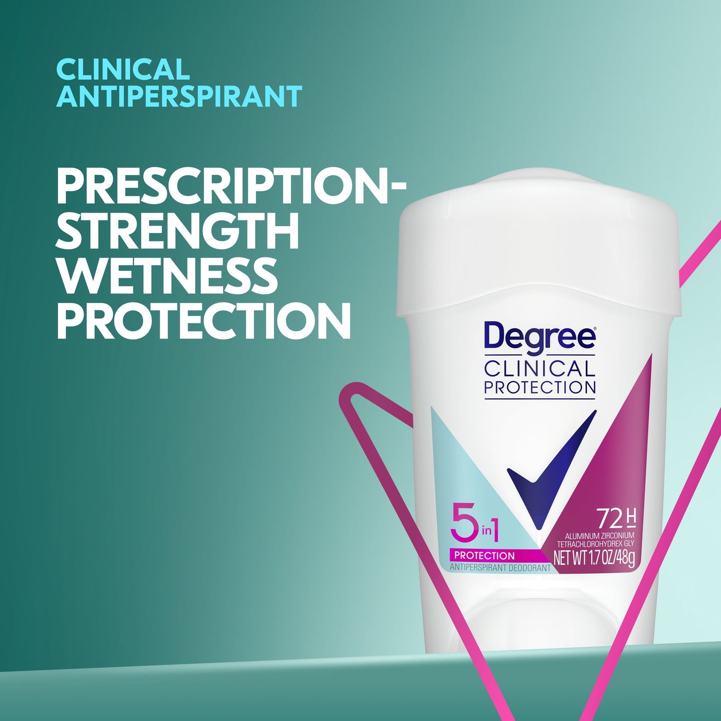 Degree Clinical Protection Long Lasting Antiperspirant Deodorant Stick, 1.7 oz