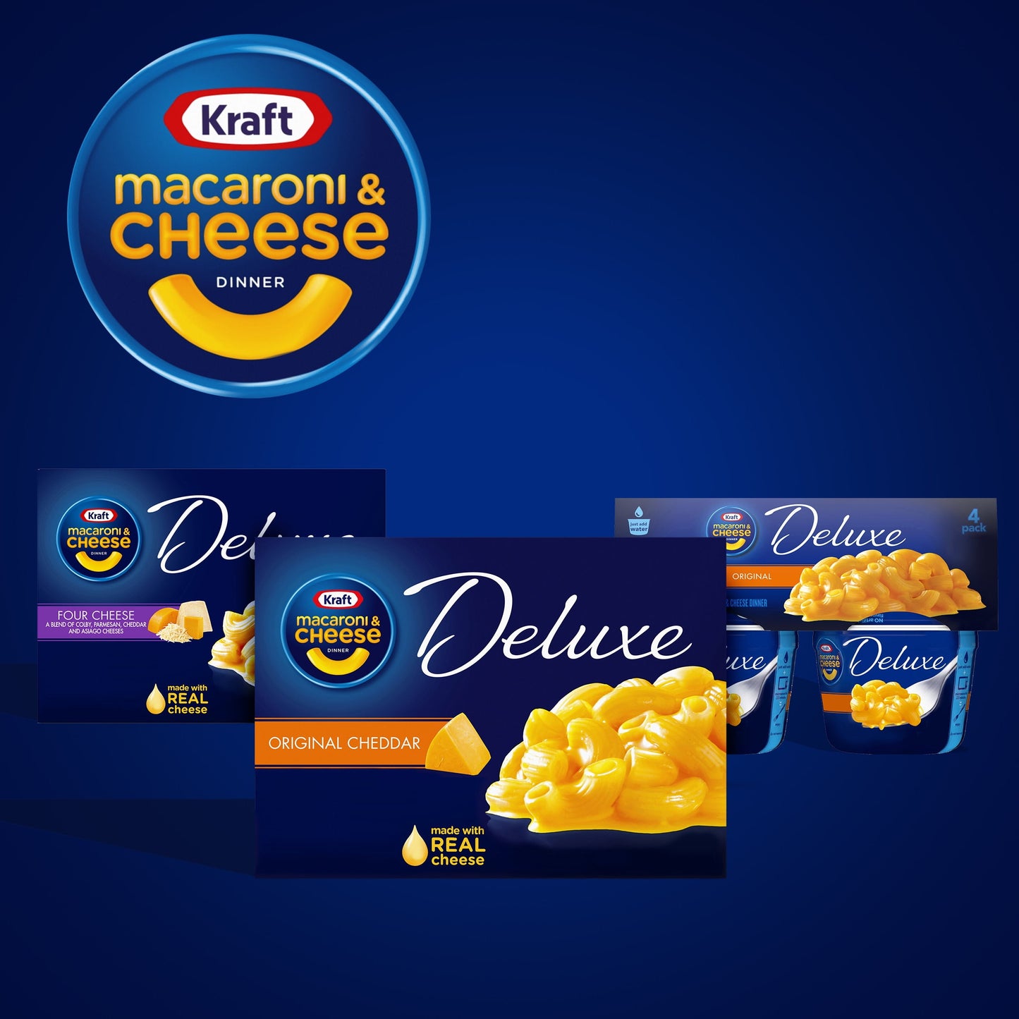 Kraft Deluxe Original Cheddar Macaroni and Cheese Dinner, 14 oz Box