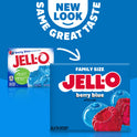 Jell-O Berry Blue Artificially Flavored Gelatin Dessert Mix, Family Size, 6 oz Box