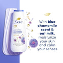 Dove Anti-Stress Long Lasting Body Wash, Blue Chamomile and Oat Milk, 20 fl oz