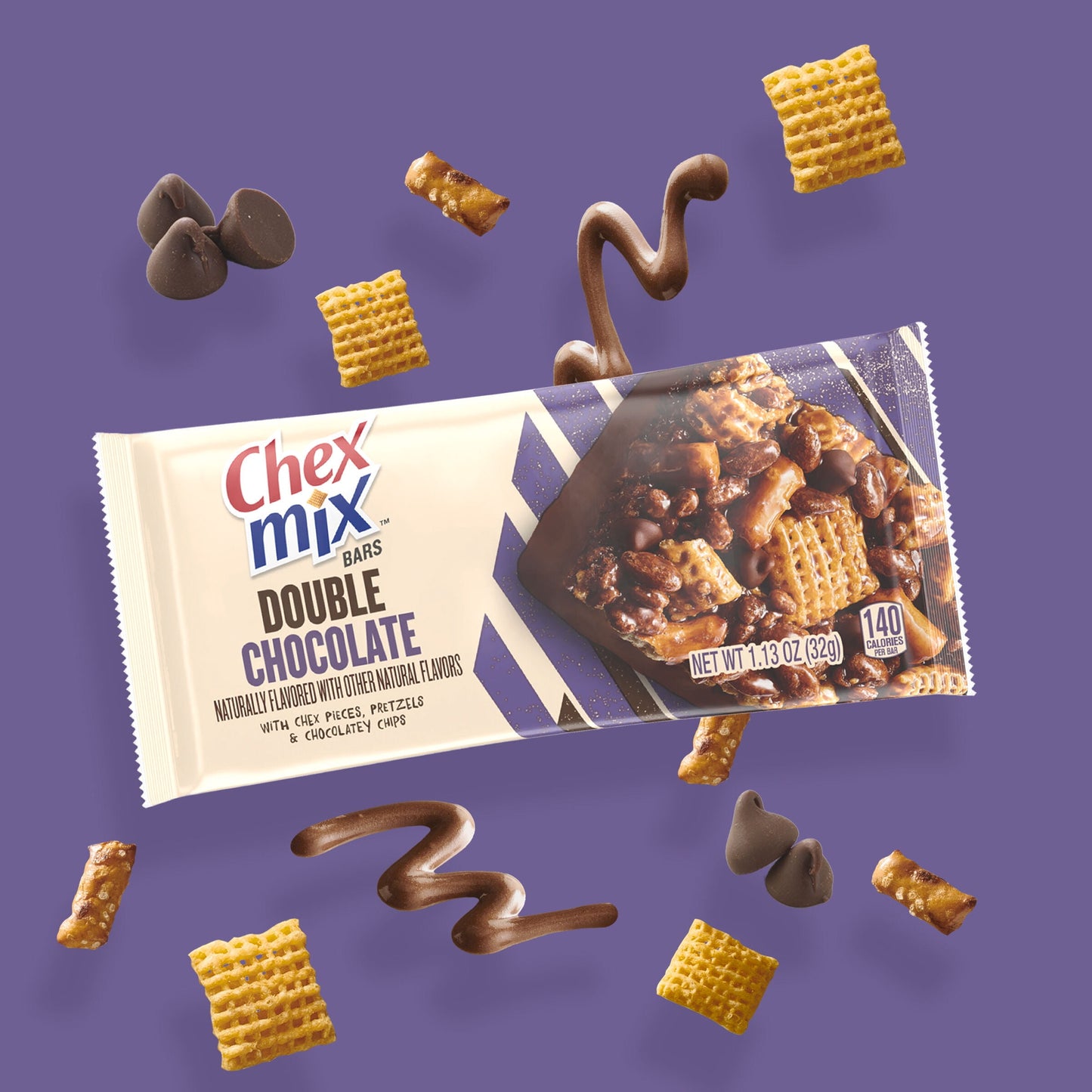 Chex Mix Treat Bars, Double Chocolate, Snack Bars, 12 ct