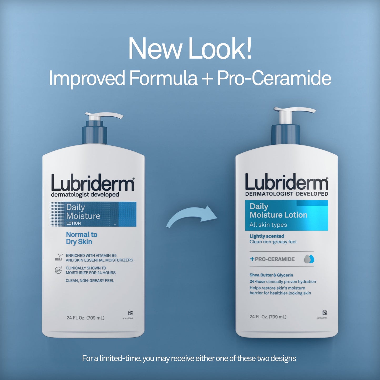 Lubriderm Daily Moisture Body Lotion + Pro-Ceramide, 24 fl, oz