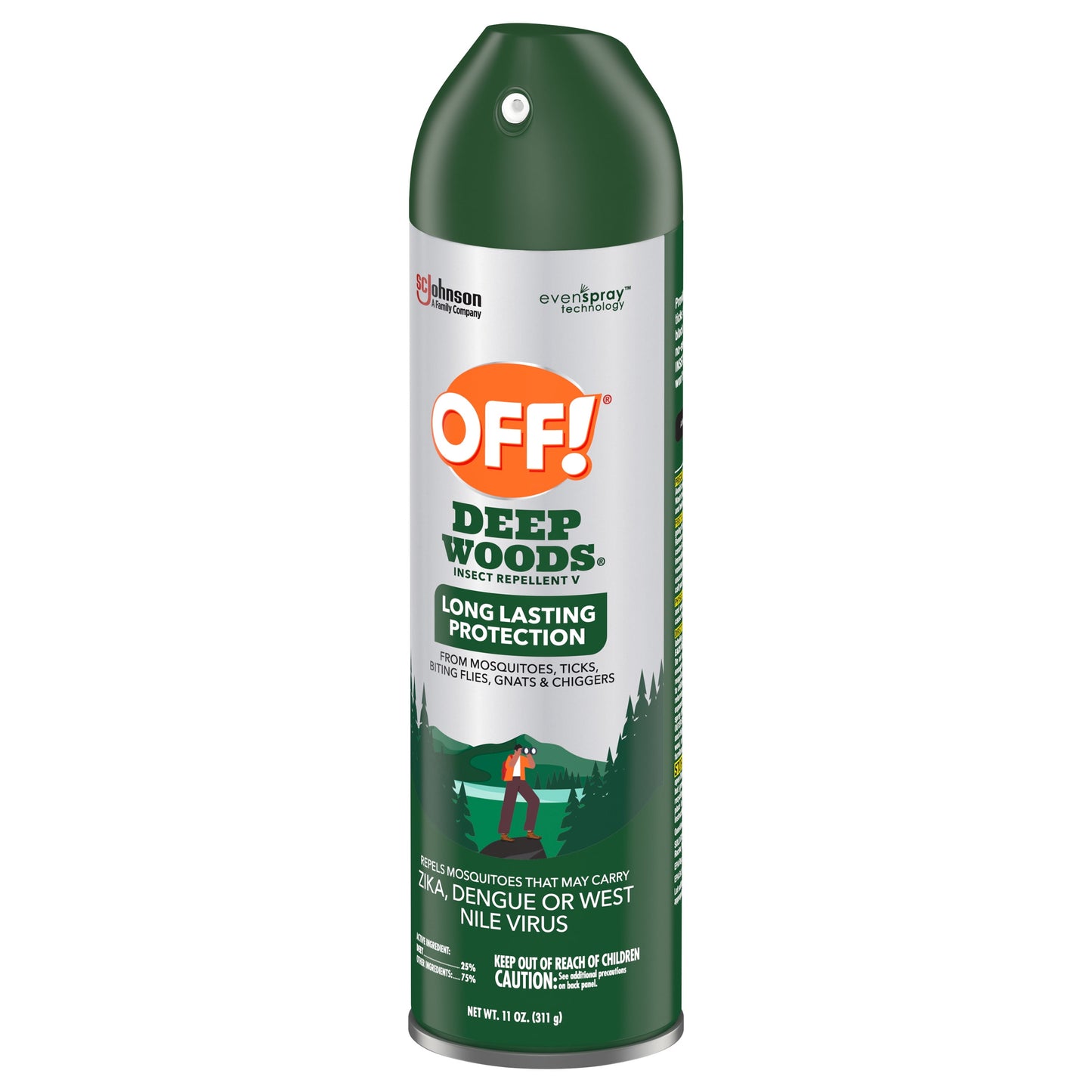 OFF! Deep Woods Insect Repellent V, Up to 8 Hours of Mosquito Protection with DEET, 11 oz