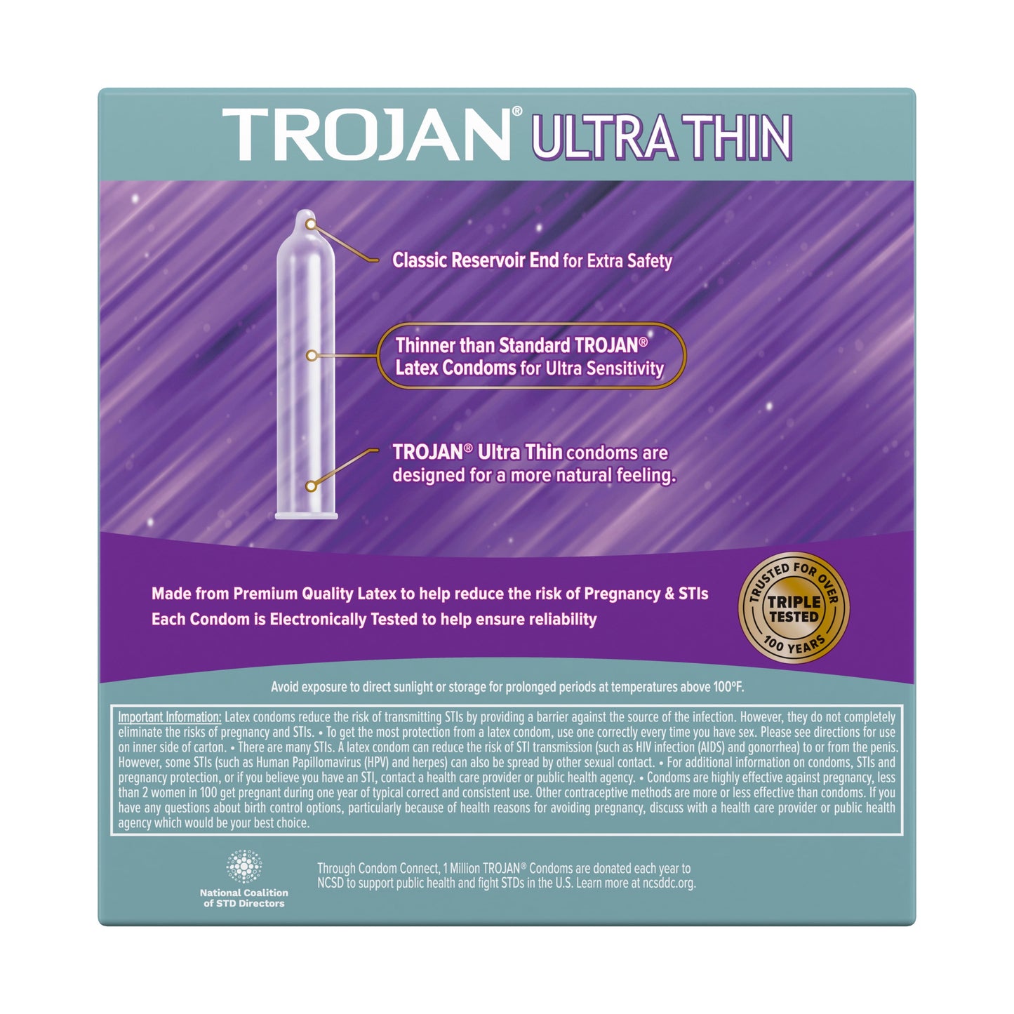 TROJAN Ultra Thin Condoms For Ultra Sensitivity, Lubricated, 36 Count Value Pack