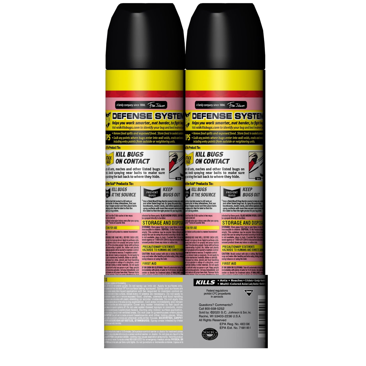 Raid Outdoor Defense System Ant and Roach Killer Spray Value Pack, 17.5 oz, 2 Count