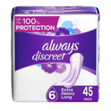 Always Discreet Incontinence Pads, Extra Heavy Absorbency, Long Length, 45 CT