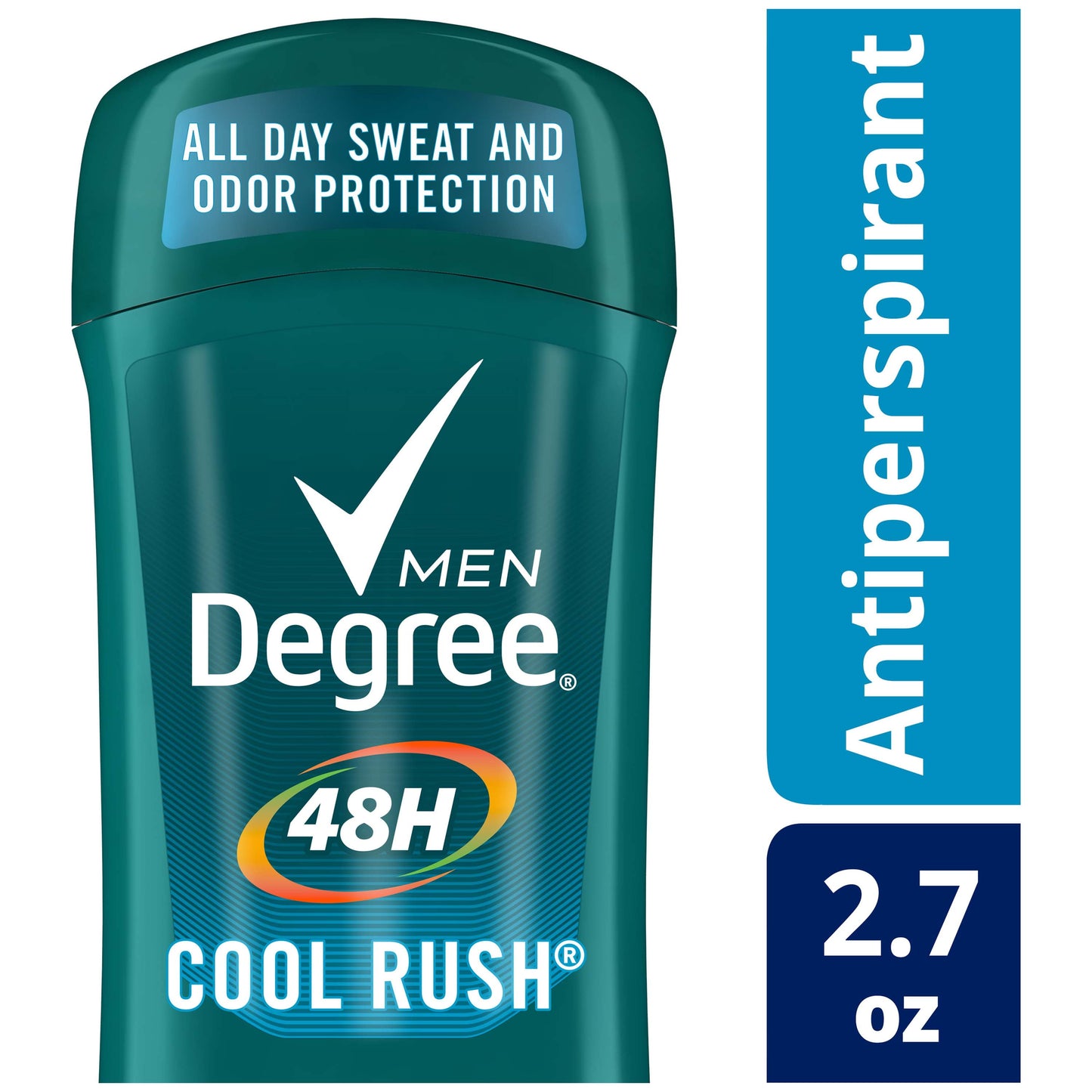 Degree Long Lasting Men's Antiperspirant Deodorant Stick, Cool Rush, 2.7 oz