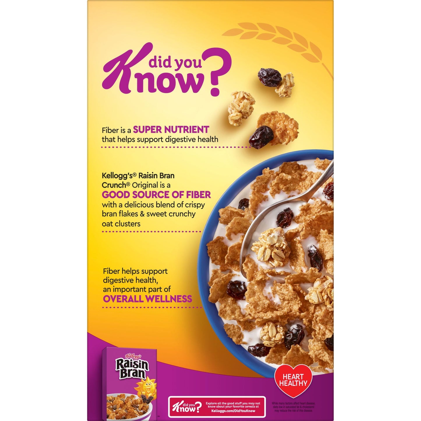 Kellogg's Raisin Bran Crunch Original Cold Breakfast Cereal, Mega Size, 30.5 oz Box