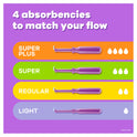 Tampax Radiant Tampons Duo Pack with Leak Guard Braid, Light/Regular Absorbency, 26 Ct