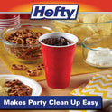 Hefty Party On Disposable Plastic Cups, Red, 18 Ounce, 25 Count