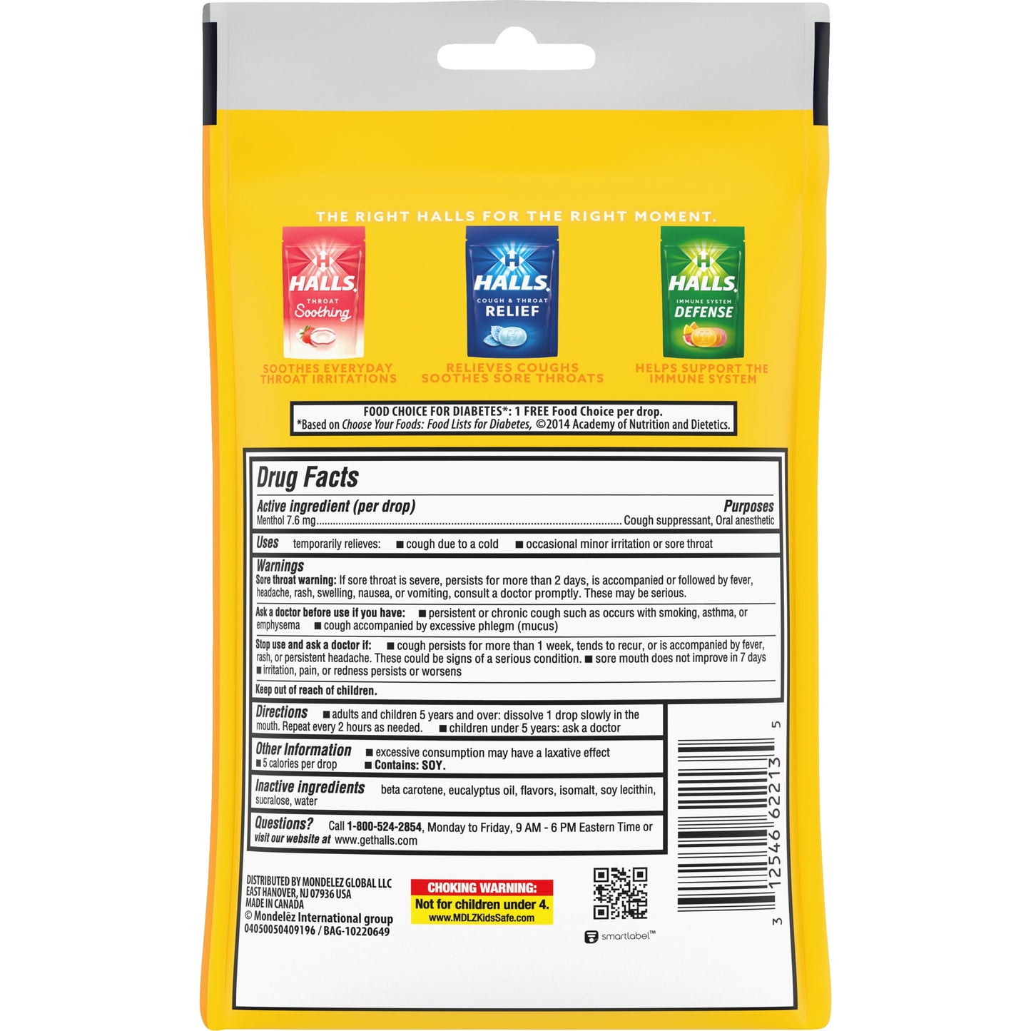 HALLS Relief Honey Lemon Sugar Free Cough Drops, 25 Drops