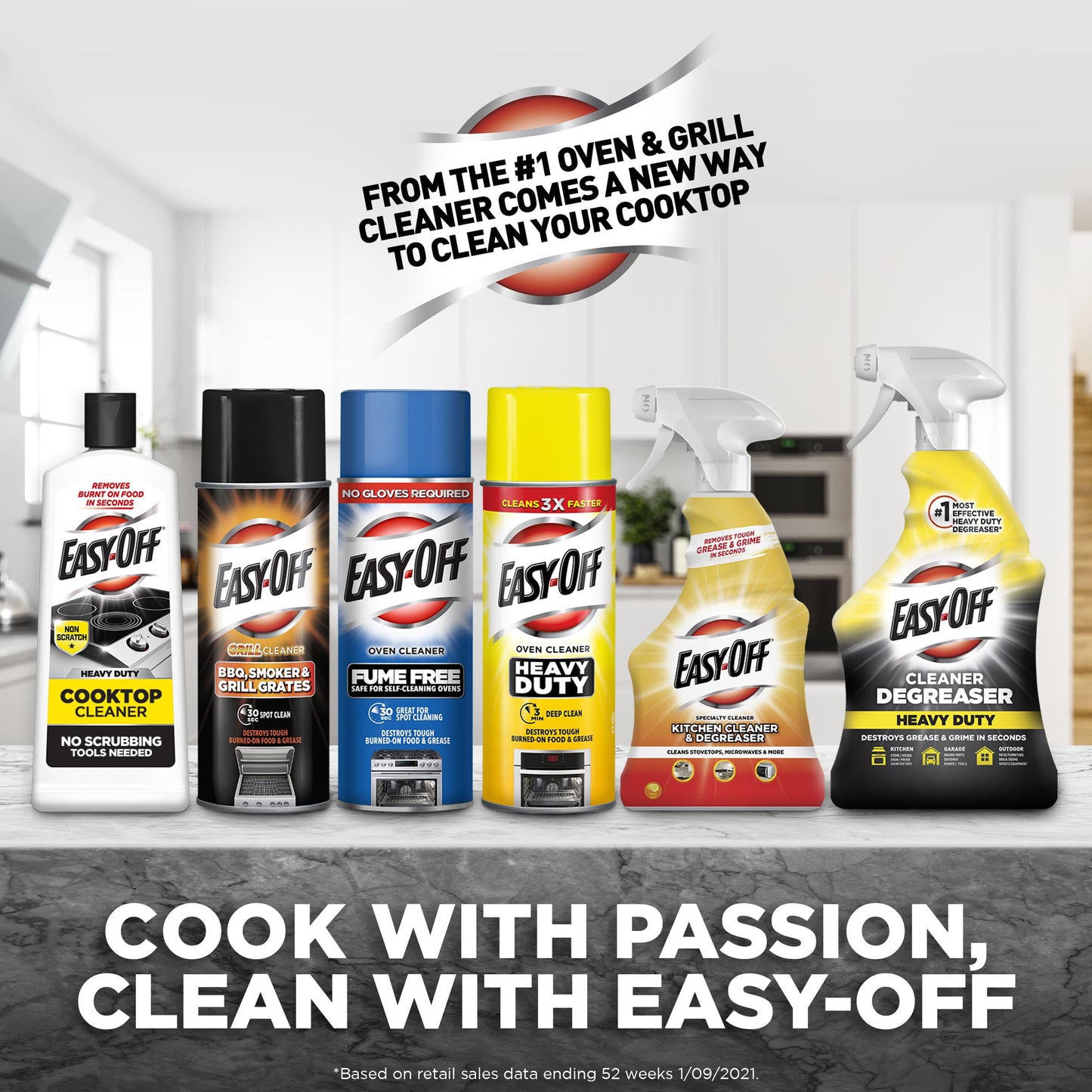 Easy Off Heavy Duty Cooktop Cleaner, Removes Burnt on Food in Seconds, Non-Scratch, No Scrubbing Tools Needed, 16 Oz