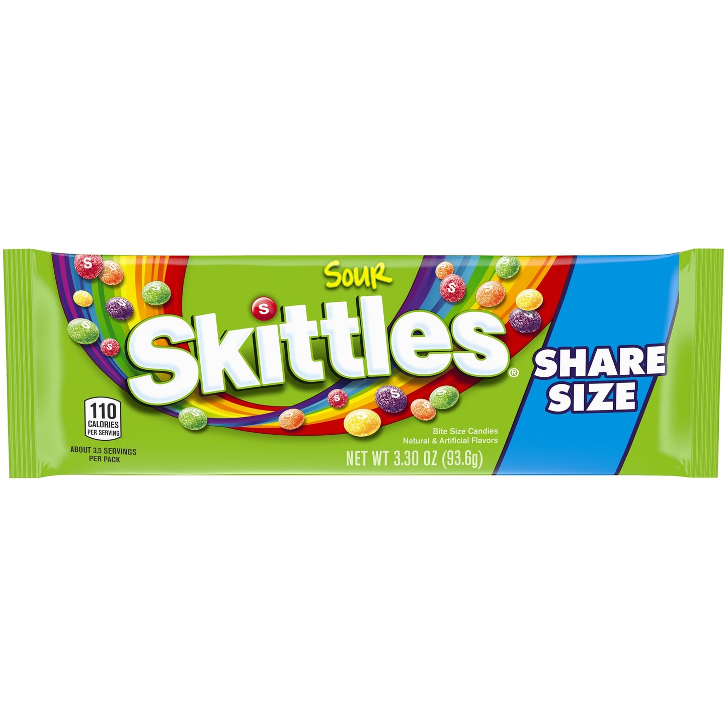 Skittles Sour Candy, Share Size - 3.3 oz Bag