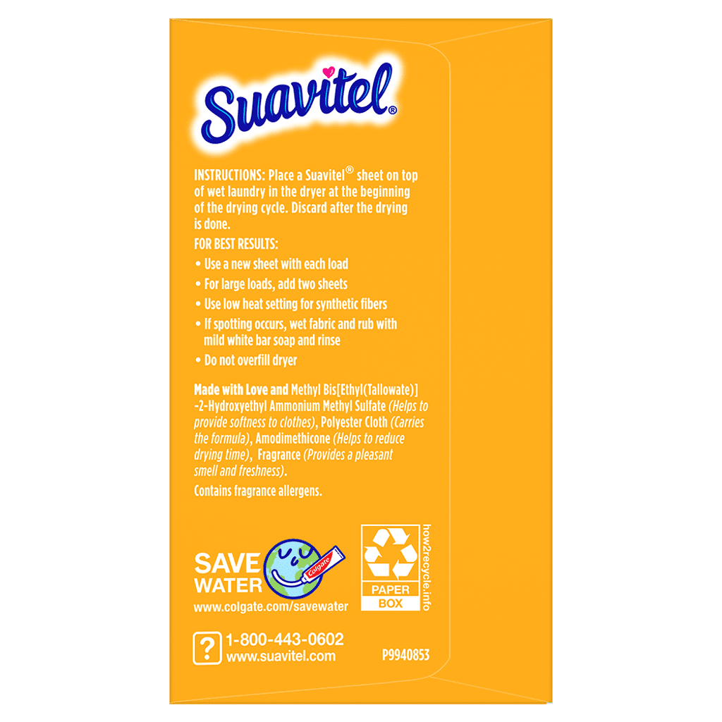 Suavitel Complete Dryer Sheets, Morning Sun 70 Count