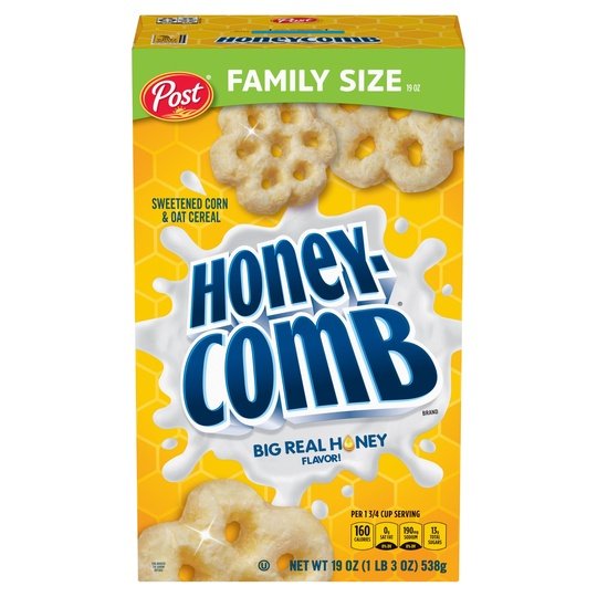 Post Honeycomb Cereal, Honey Flavored Breakfast Cereal, 19 oz Box