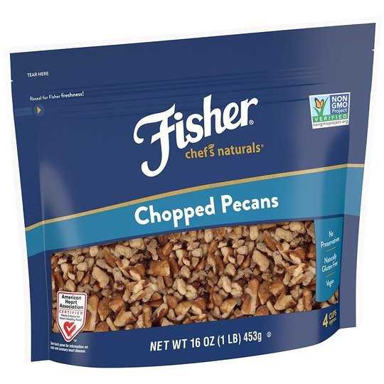 Fisher Chef's Naturals Gluten Free, No Preservatives, Non-GMO Chopped Pecans, 16 oz Bag