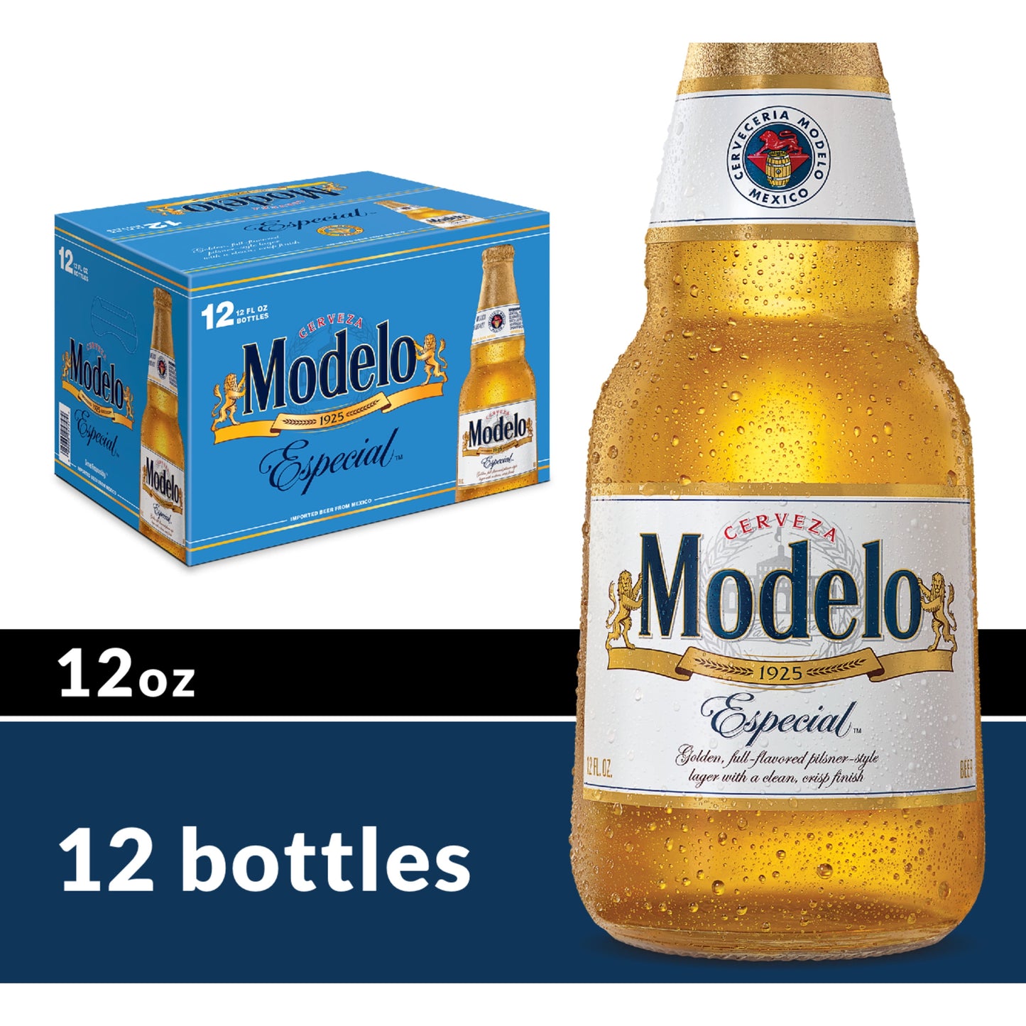 Modelo Especial Mexican Lager Import Beer, 12 Pack Beer, 12 fl oz Bottles, 4.4% ABV