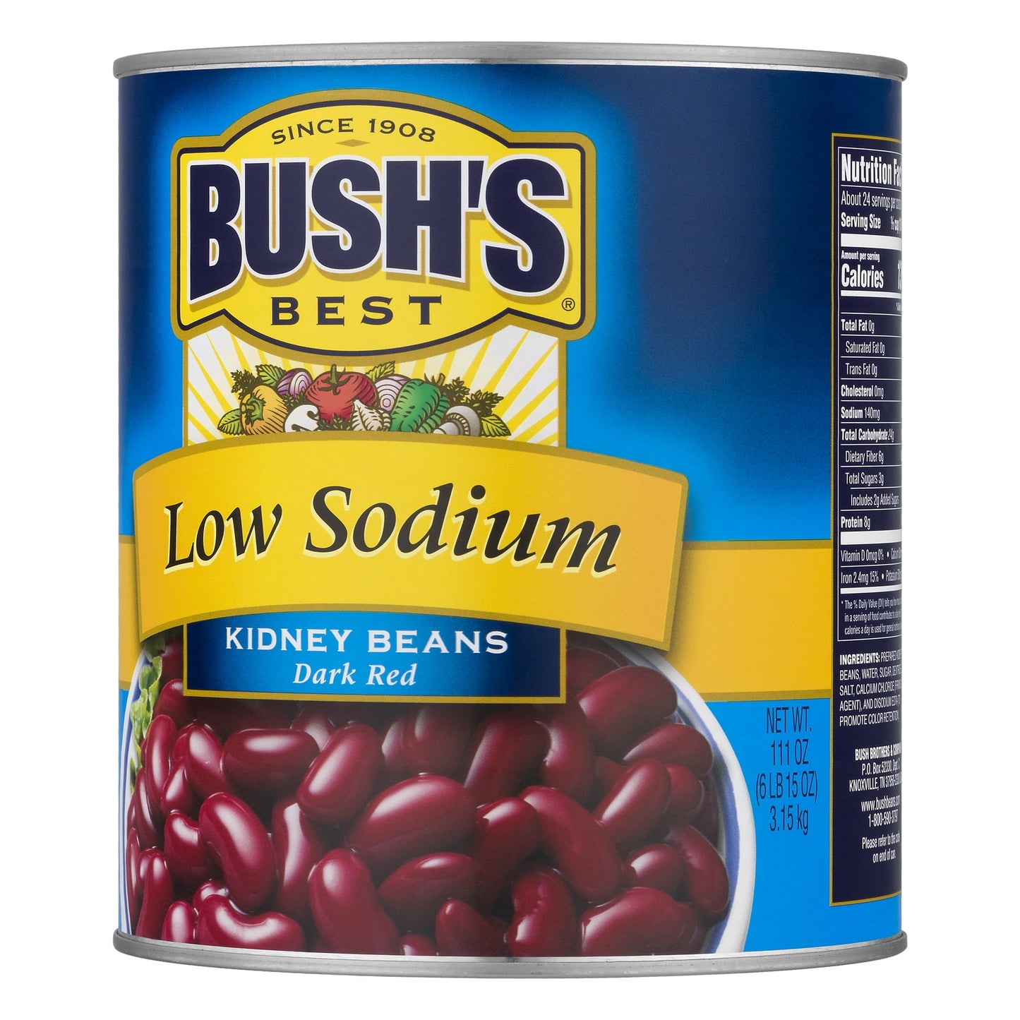 Bush's Low Sodium Dark Red Kidney Beans, 111 oz, Can