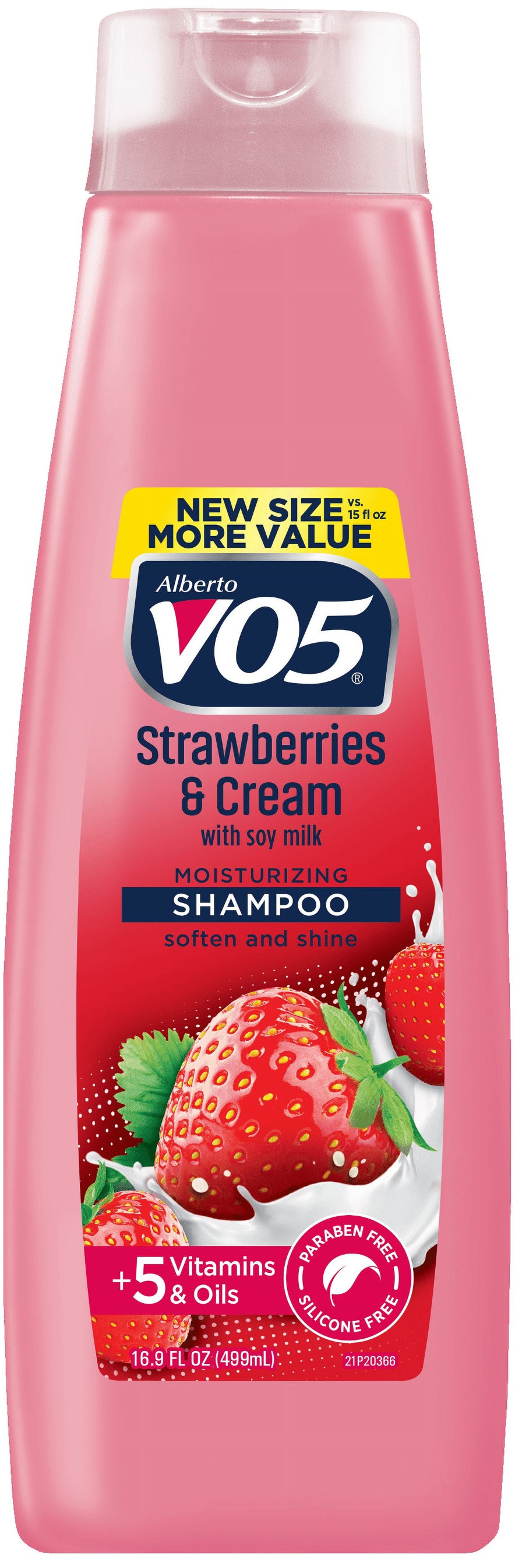 Alberto VO5 Strawberries & Cream Moisturizing Shampoo with Soy Milk, for All Hair Types, 16.9 fl oz