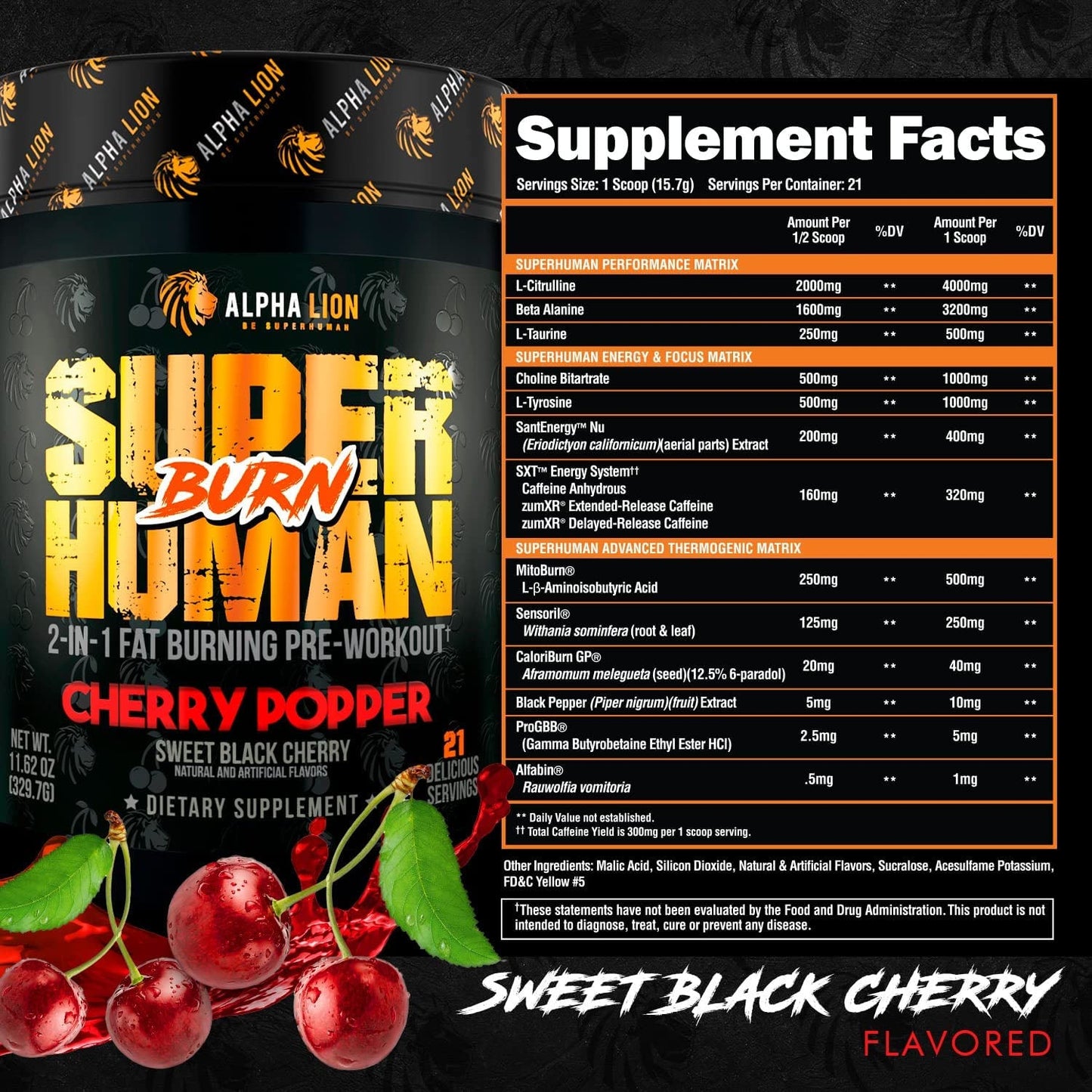 Alpha Lion SuperHuman Burn 21 Servings