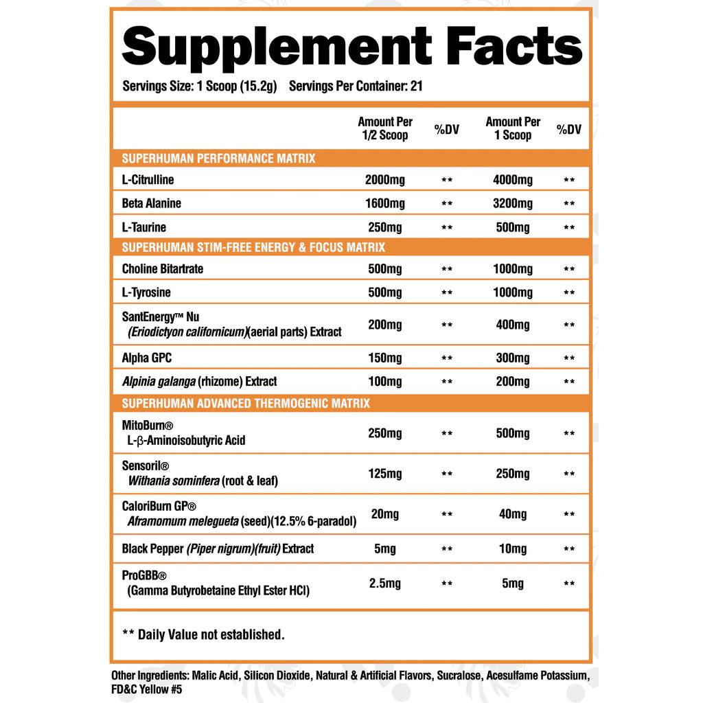 Alpha Lion SuperHuman Burn Stim-Free 21 Servings