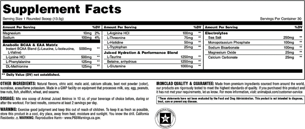 Animal JUICED AMINOS 30 Servings