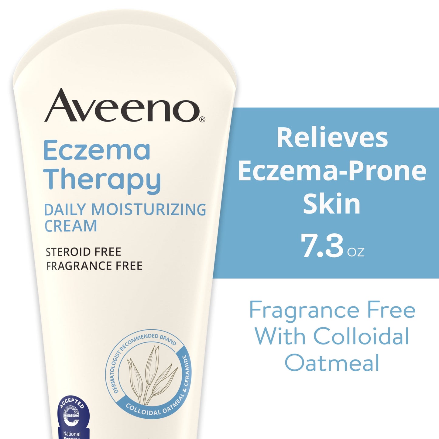 Aveeno Eczema Therapy Daily Moisturizing Body Lotion, Fragrance Free Cream, 7.3 oz