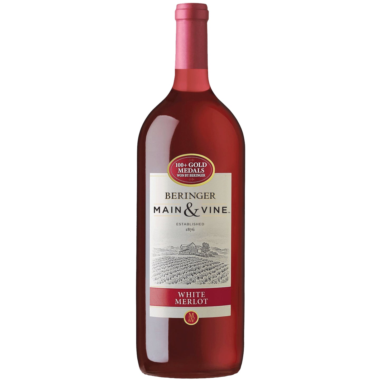 Beringer White Merlot California Rose Wine, 1.5 L Glass, ABV 12.50%