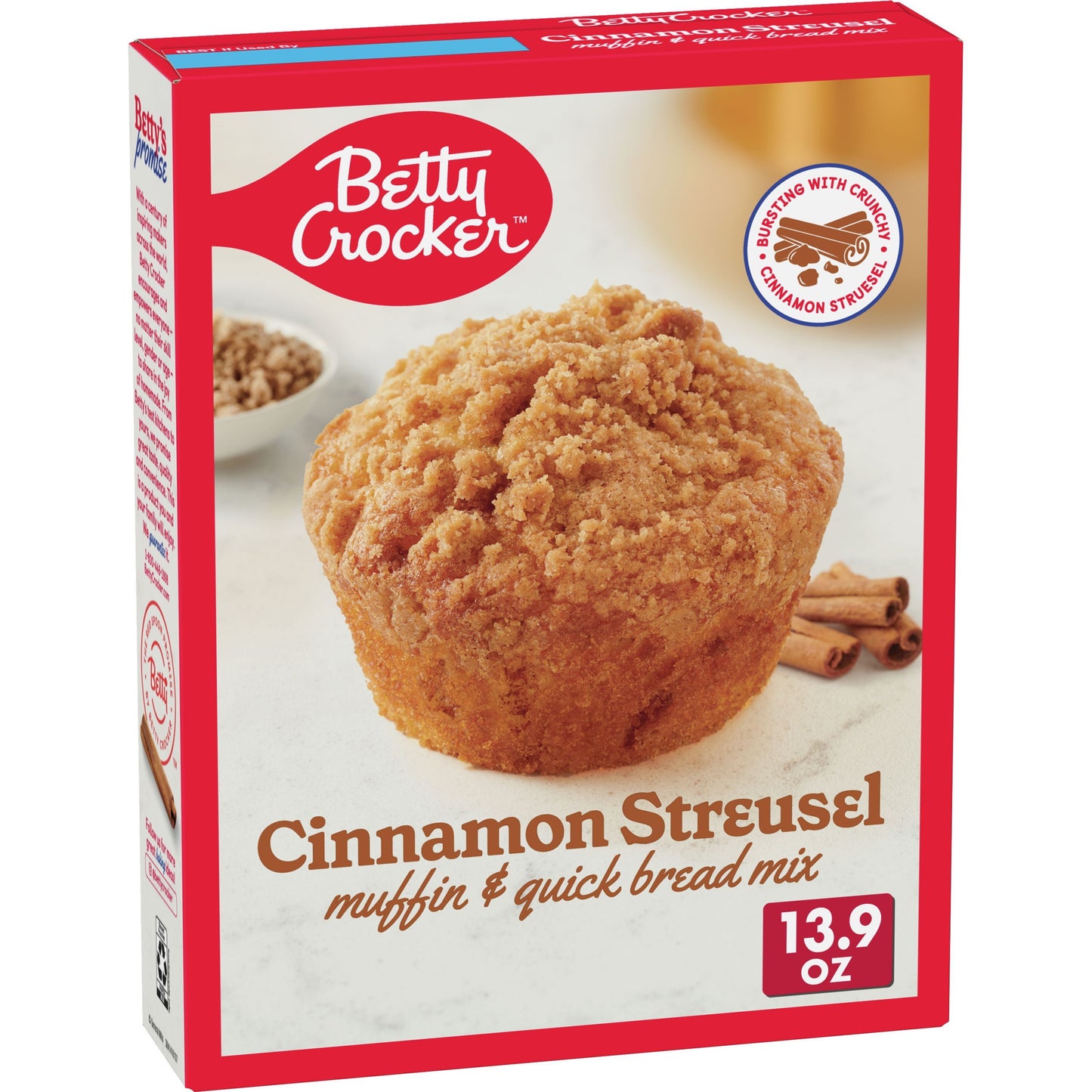 Betty Crocker Cinnamon Streusel Muffin and Quick Bread Mix, 13.9 oz.