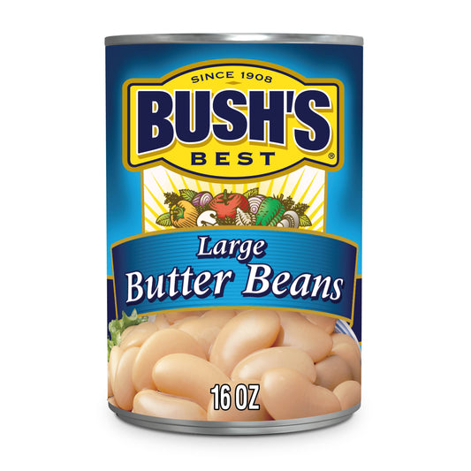 Bush's Large Butter Beans Beans, Canned Butter Beans, 16 oz Can