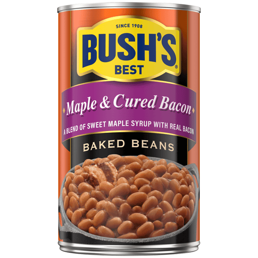 Bush's Maple and Cured Bacon Baked Beans, Canned Beans, 28 oz