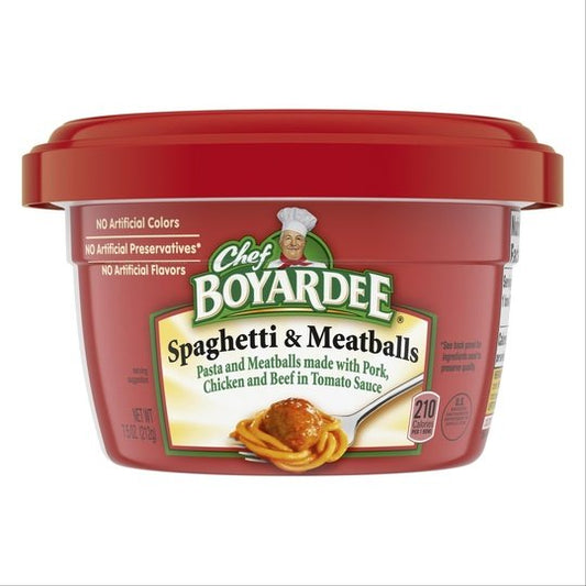 Chef Boyardee Spaghetti and Meatballs, Microwave Pasta, 7.5 Oz. Bowl