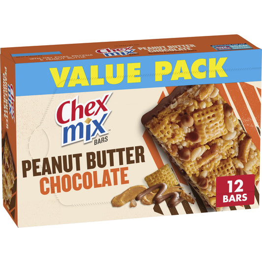 Chex Mix Peanut Butter Chocolate Treat Bar, Value Pack, 12 Bars