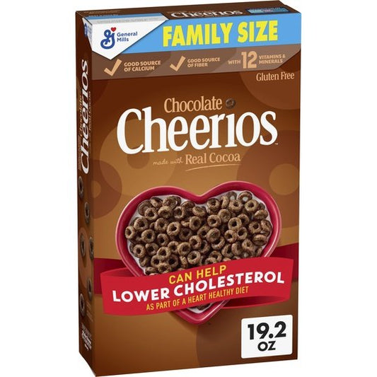 Chocolate Cheerios, Heart Healthy Cereal, Family Size, 19.2 OZ