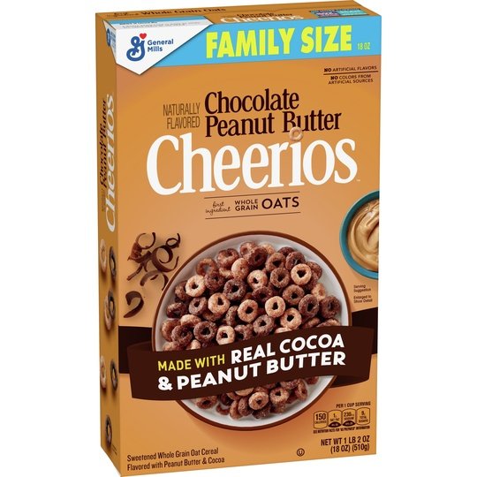 Chocolate Peanut Butter Cheerios Breakfast Cereal, Family Size, 18 OZ
